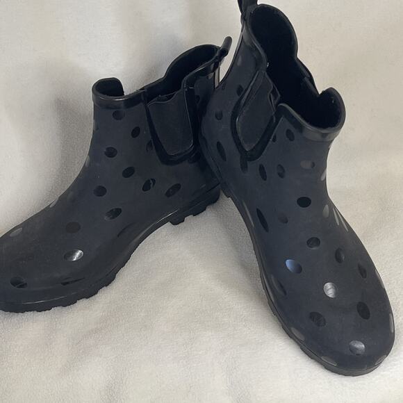 Penny Sue Waterproof Rubber Polka Dot Ankle Rain Boots Women’s US 10 - Picture 1 of 7